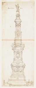 Entwurf für den Obelisken des Hl. Dominikus, Piazza San Domenico Maggiore, Neapel von Domenico Antonio Vaccaro