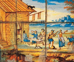 Detail der Majolika-Dekoration des Klosters der Klarissen von Domenico Antonio Vaccaro