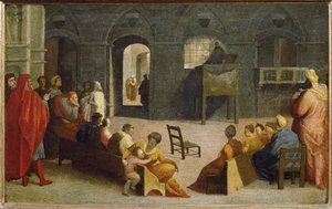 Eine Predigt des Heiligen Bernhard von Siena von Domenico Beccafumi