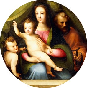 Die Heilige Familie mit dem kleinen Johannes dem Täufer von Domenico di Pace Beccafumi  