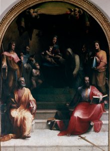 Die mystische Hochzeit der hl. Katharina von Siena und Heiligen