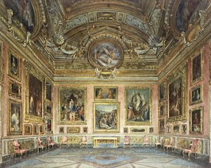 Interieurs des Palazzo Pitti, Florenz: Die Sala di Saturno mit Peruginos 