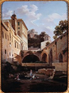 Ansicht einer Seite der Villa del Principe oder Palazzo di Andrea Doria in Genua, Italien von Domenico Cambiaso
