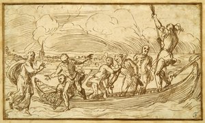 Christus und St. Peter gehen auf dem Wasser