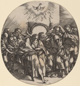 Der Abstieg des Heiligen Geistes von Domenico Campagnola