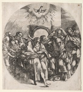 Der Abstieg des Heiligen Geistes von Domenico Campagnola