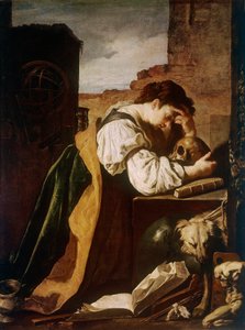Melancholie (Vanitas). Gemälde von Domenico Fetti (1589-1624) von Domenico Fetti or Feti