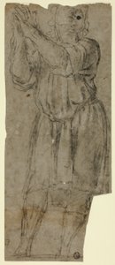 Mann im Gebet stehend (recto); Draperiestudie (verso)