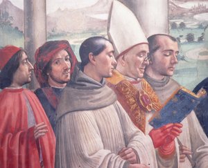 Der Tod des Heiligen Franziskus, Szene aus dem Zyklus des Lebens des Heiligen Franziskus von Assisi, 1486 (Detail)