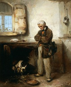 Alter Mann und Hund, circa 1855