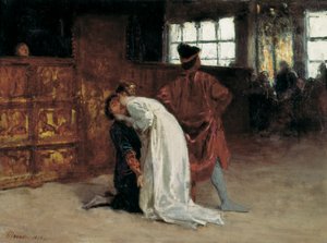 Der Kuss - Gemälde von Domenico Morelli (1826-1901) 1868 Neapel, Nationalmuseum von Capodimonte