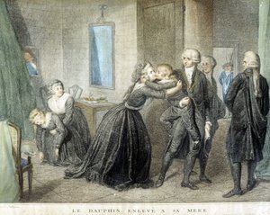 Der Louis-Delfin wird seiner Mutter Marie Antoinette (in ihrem Tempelgefängnis) entrissen, 1. Juli