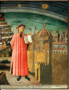 Dante Alighieri und Blick auf Florenz, Italien