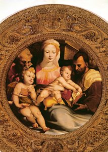 Detail der Heiligen Familie und Johannes der Täufer (Detail) von Domenico di Pace Beccafumi  