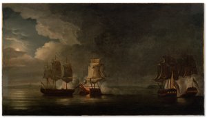 Bonhomme Richard im Gefecht mit der Seraphs, ca. 1780