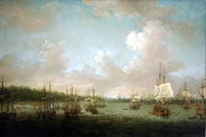 Siebenjähriger Krieg (1756-1763): Eroberung von Havanna (Kuba) 1762, Landung der Kanonen und Reserven am 30. Juni, nachdem Spanien 1761 in den Konflikt eingetreten war, konzentrierte die britische Regierung ihre maritimen Offensiven auf spanische Besitzung