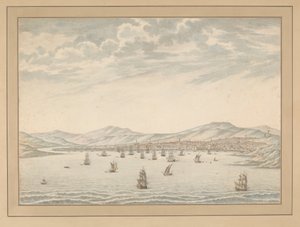 Ansicht von Smyrna mit Schiffen von Dominic Serres