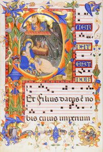 Geburt Christi, in einem Initial P