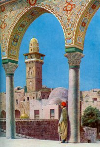 Islamisches Minarett auf dem Tempelberg, Jerusalem, Palästina, um 1930er Jahre