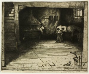 Schmiede mit dem weißen Pferd von Donald Shaw MacLaughlan