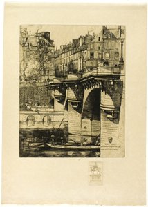 Le Pont Neuf, Paris (mit Remarque) von Donald Shaw MacLaughlan