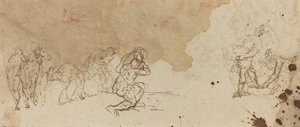 Studien von Figuren für eine Anbetung der Könige [verso] von Donato Creti