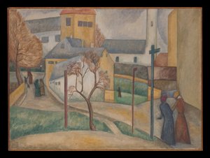 Dorfstraße (Manchmal) Winter von Dora Bromberger
