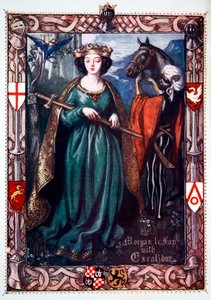 Morgan le Fay mit Excalibur, 1905 von Dora Curtis