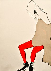 Kühne rote Modepose von Doris Schmitz