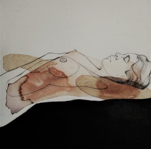 Ruhige Aquarellnackte