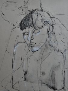 Kohle Nackte Figur von Doris Schmitz