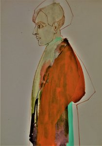 Farbenfrohes Männerprofil