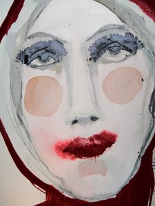 Dramatisches Aquarellgesicht