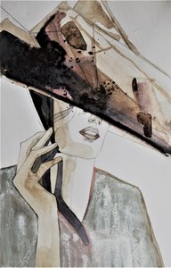 Elegantes Hut-Modeporträt von Doris Schmitz