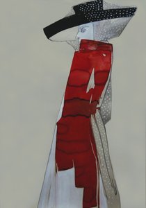 Elegante Dame in Rot