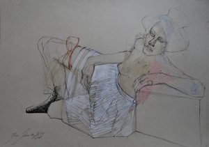 Elegante liegende Figur