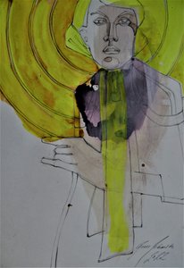 Expressives Gelbes Porträt