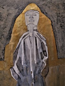 Goldene Meditative Figur