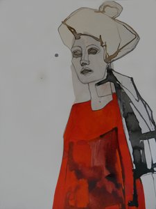 Moderne Frau in Rot von Doris Schmitz