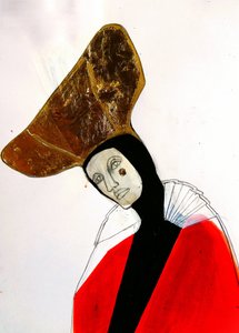 Geheimnisvolle Goldene Hutfigur von Doris Schmitz