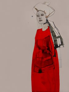 Frau im roten Kleid von Doris Schmitz