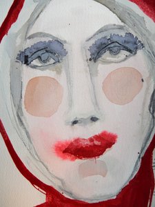 Rotes Lippenporträt