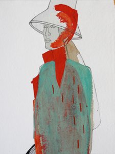 Roter Spritzer Modefigur von Doris Schmitz
