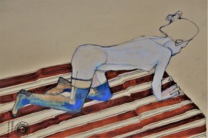 Sinnliche kniende Frau