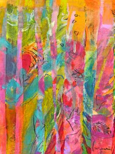 Farbenfrohes gestreiftes Abstrakt von Dorothy Fagan