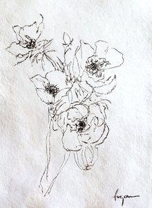 Zarte Blumenskizze