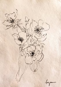 Zarte Blumenskizze von Dorothy Fagan