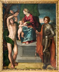Madonna mit Jesuskind und St. Sebastian und St. Georg (Detail)