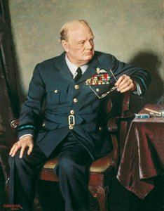 Porträt des britischen Premierministers Winston Churchill