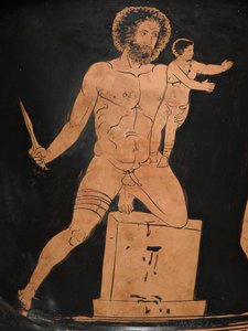 Detail von einer rotfigurigen Lekythos von Douris